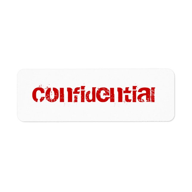 Confidential Label (Front)