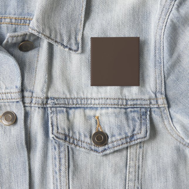 Confidently Against a Stylish Brown Wall 2 Inch Square Button (In Situ)