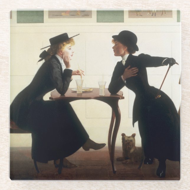 Confides by Harry Watrous Poster Glass Coaster (Front)