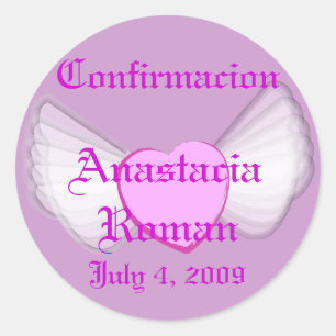 "Confirmacion" Sticker-Customize Classic Round Sticker