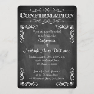Confirmation   Chalkboard LOOK   Cross   Scrolls Invitation