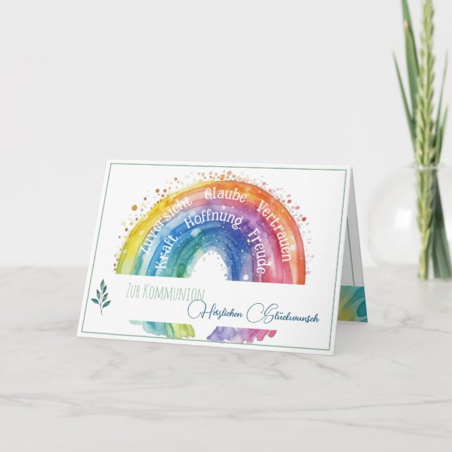 Confirmation/Communion Regenbogen Note Card (Front)