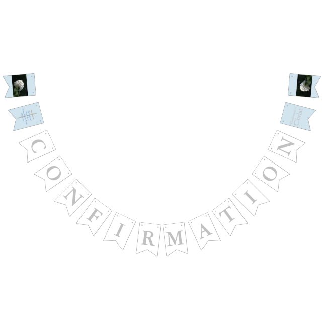 Confirmation Cross Boy Blue Your PHOTOS Bunting Flags (All)