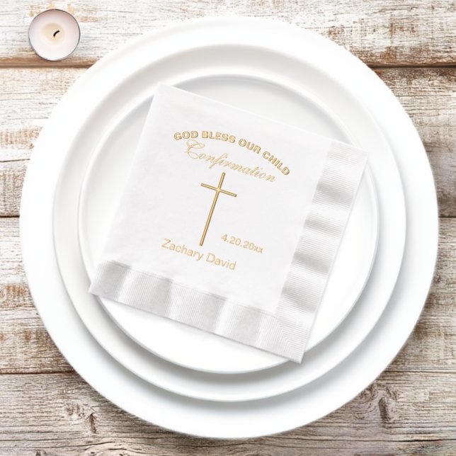 Confirmation Cross Name Foil Napkins (Inisitu)