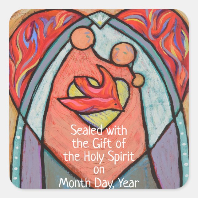 Confirmation Customizable Date Stickers (Front)