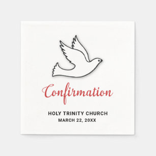 Confirmation Customize Dove with Red Napkin