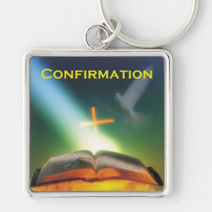 Confirmation Dove, Bible, Cross Keychain