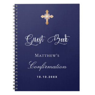 Confirmation du livre d'hôtes marine bleu blanc