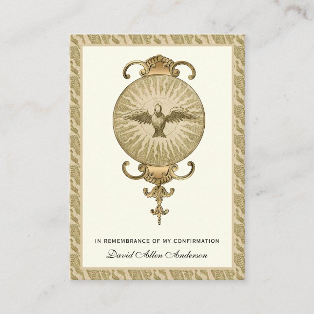 Confirmation du sacrement religieux Or Carte Saint (Devant)
