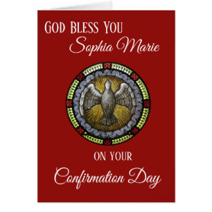 Confirmation du sacrement Vitrail Fenêtre Dove