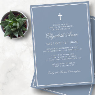 Confirmation For Her Elegant Classic Cross Invitation