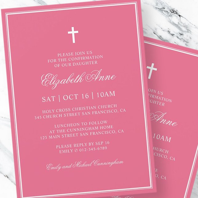 Confirmation For Her | Elegant Classic Cross Invitation (Creator Uploaded)