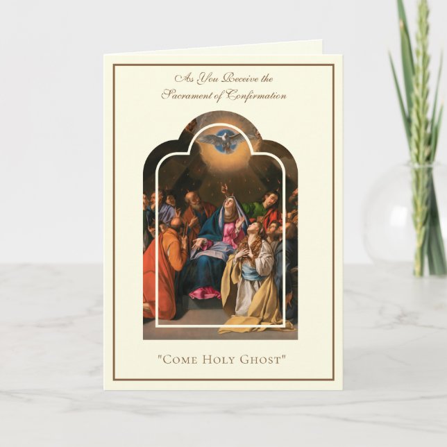 Confirmation Holy Ghost Pentecost Virgin Mary  Card (Front)