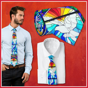 Confirmation Holy Ghost   Spirit Stained Glass Tie