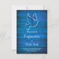 confirmation Holy Spirit design on blue wood