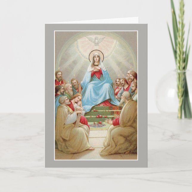 Confirmation Holy Spirit Virgin Mary Apostles Card (Front)