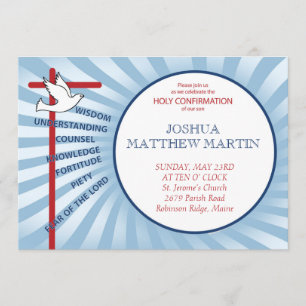 Confirmation Invitation Blue Rays