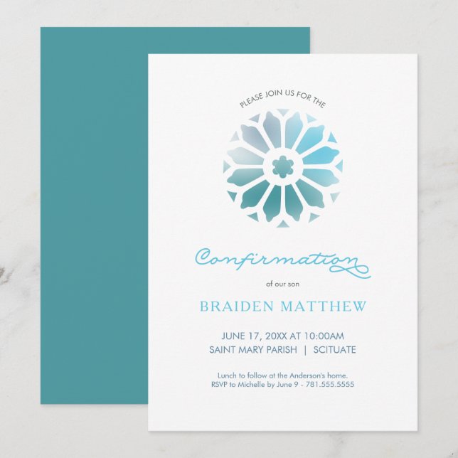 Confirmation Invitation, Boys Confirmation Invite (Front/Back)