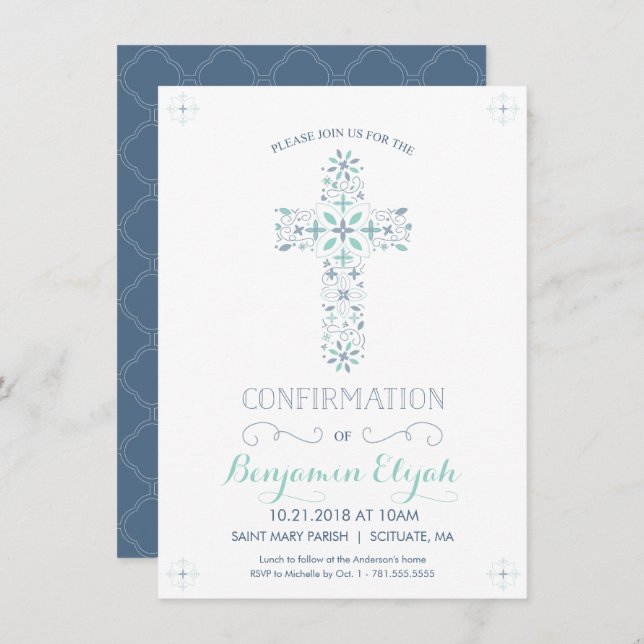 Confirmation Invitation - Catholic Invite (Front/Back)