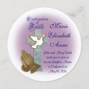 Confirmation invitation Celtic cross
