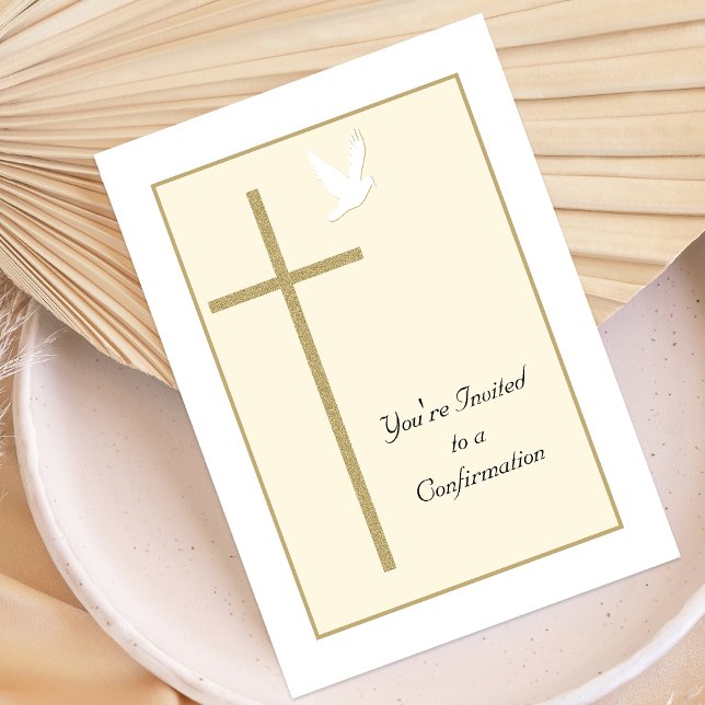 Confirmation Invitation Croix et colombe (Créateur téléchargé)