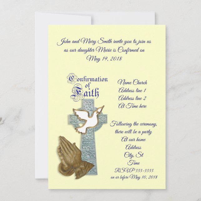 Confirmation Invitation custom colour (Front)