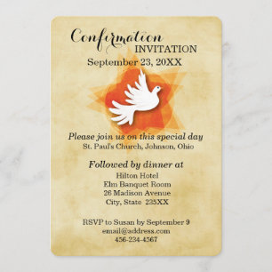 Confirmation Invitation, Dove Invitation