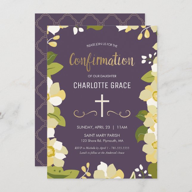 Confirmation Invitation, Girl's, Custom Invitation (Front/Back)