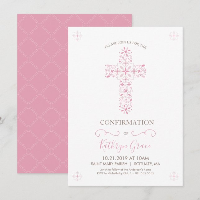 Confirmation Invitation - Girl's Custom Invite (Front/Back)