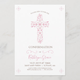 Confirmation Invitation, Girl's Custom Invite Card