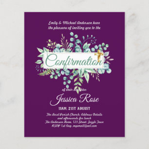 Confirmation Invitations Eucalyptus Greenery Budge