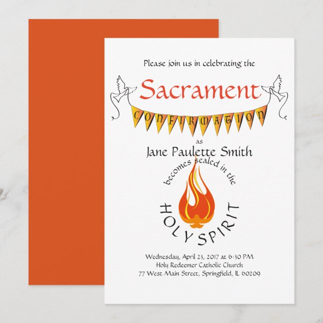 Confirmation Invite/Announcement: Vibrant Invitation (Front/Back)