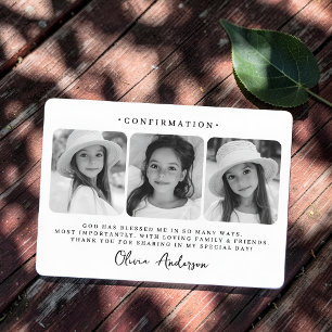 Confirmation Modern Simple Chic Photo Thank You Card
