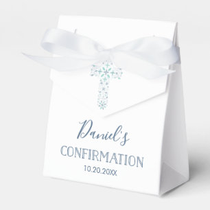 Confirmation Party Favour Box - Blue, Green Cross