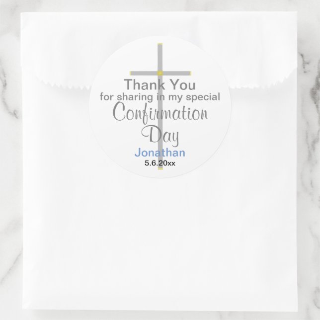 Confirmation Son Thank You Round Stickers (Bag)