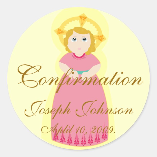 Confirmation Sticker-Customize Classic Round Sticker (Front)