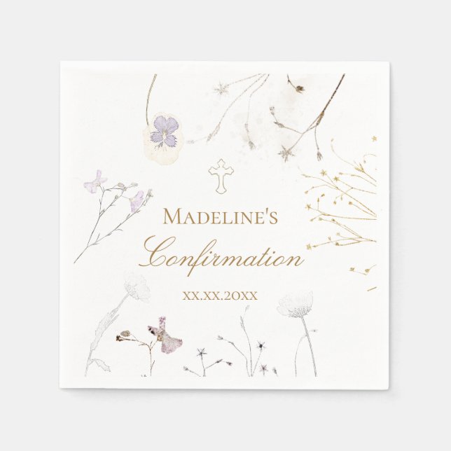 Confirmation wildflowers napkin (Front)