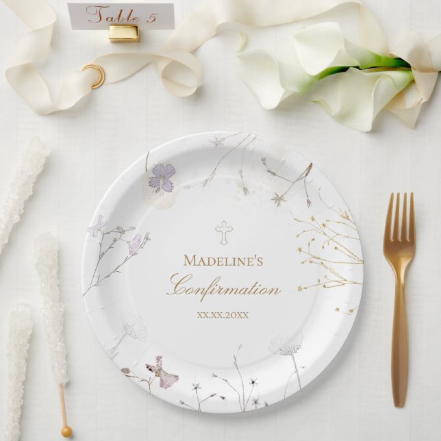 Confirmation wildflowers  paper plate (Wedding)