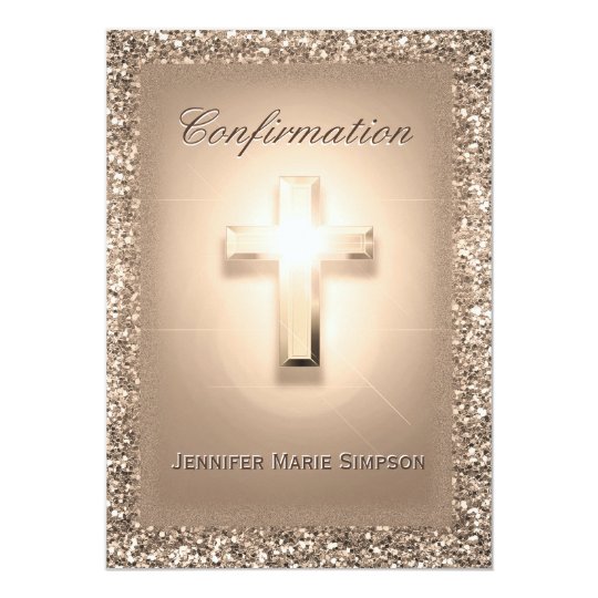 Confirmation with Glowing Cross Card