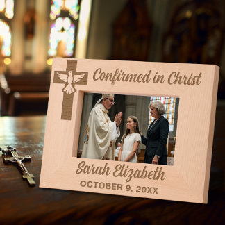 Confirmed in Christ Confirmation Custom Name Date Etched Frames