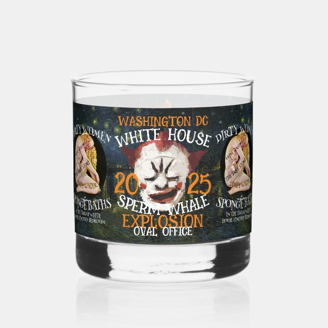 CONFIRMED TRUMP'S NECK SCROTUM IS PREGNANT WHISKEY GLASS (Front)