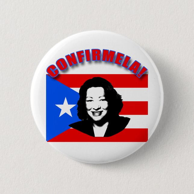 CONFIRMELA Con Bandera de Puerto Rico 2 Inch Round Button (Front)