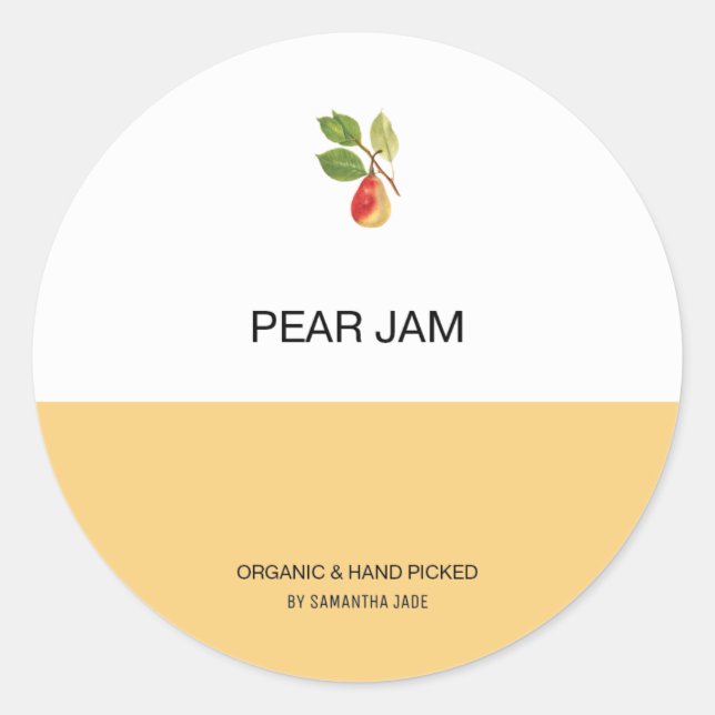 Confiture à poires personnalisée et Étiquettes à p (Devant)