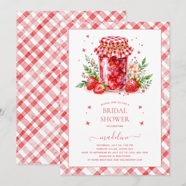 Confiture de fraises En vichy invitation à la douc (Devant / Derrière)