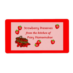 Confiture de fraises ou réserves de fraises Étique