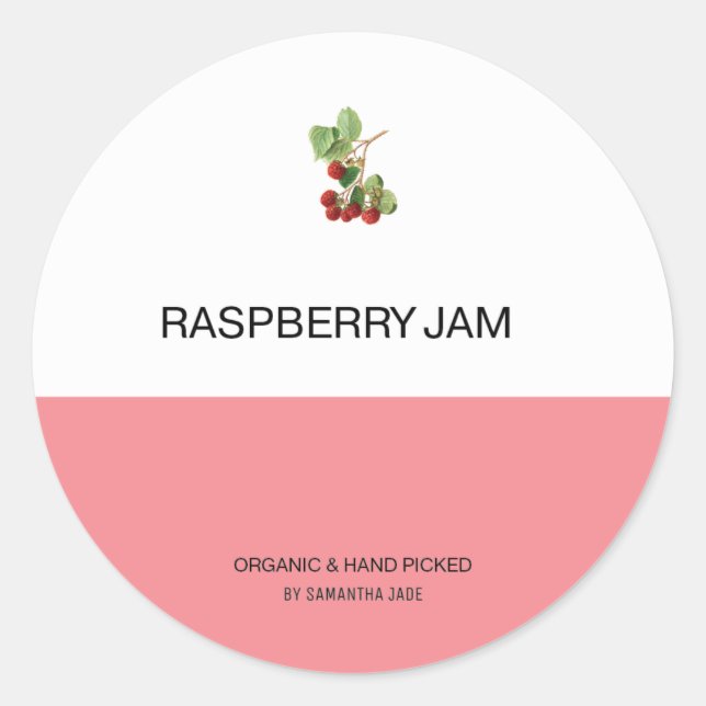 Confiture de framboise personnalisée et Étiquettes (Devant)