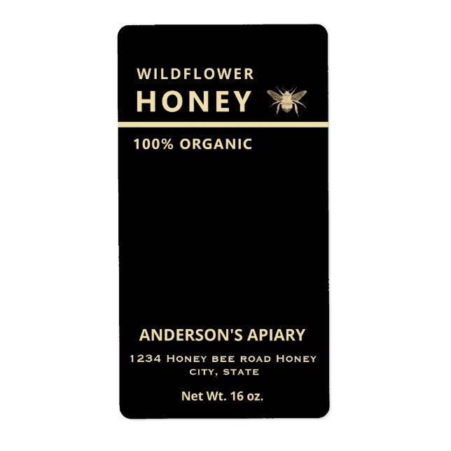 Confiture de miel d'abeille d'or moderne (Devant)