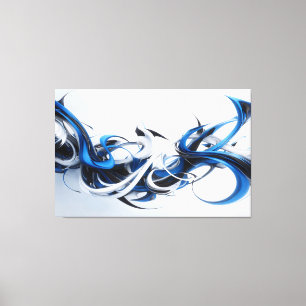Confluence of Blue Motion Canvas Print