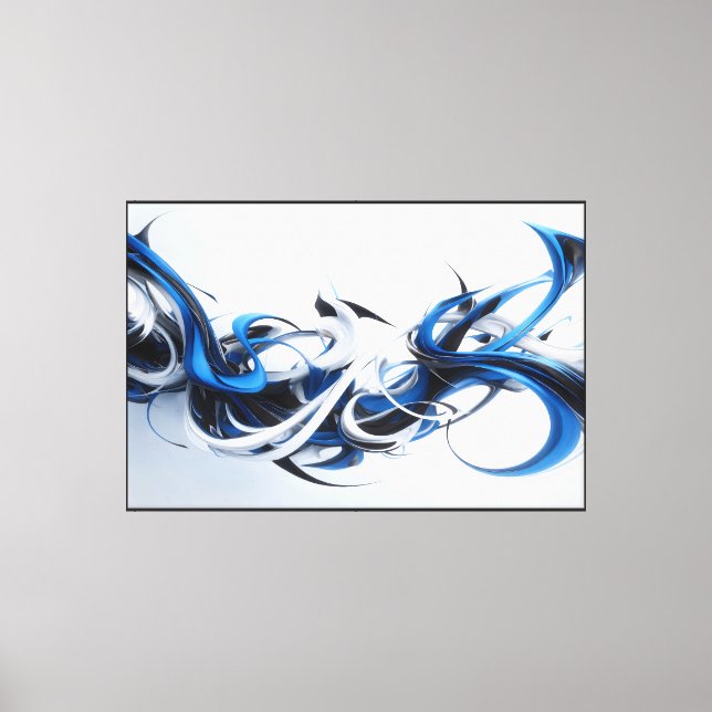 Confluence of Blue Motion Canvas Print (Front)