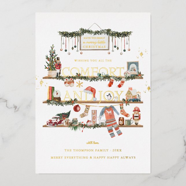 Confort et joie | Carte de vacances de Noël (Recto)